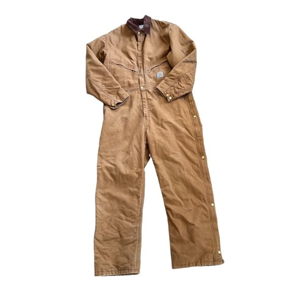 Vintage Carhartt Insulated Duck Carpenter Workwear Coveralls Union Labor USA - Picture 1 of 8